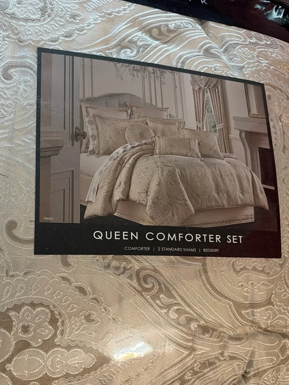 J Queen New York Trinity 4-Pc. Comforter Set, Queen - Champagne